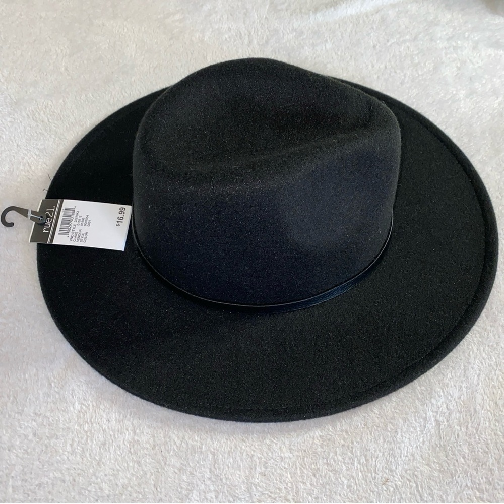 Rue21 Women OSFM Cowgirl Hat Black Belted Style Polyester Lightweight Casual Fun - Picture 6 of 11